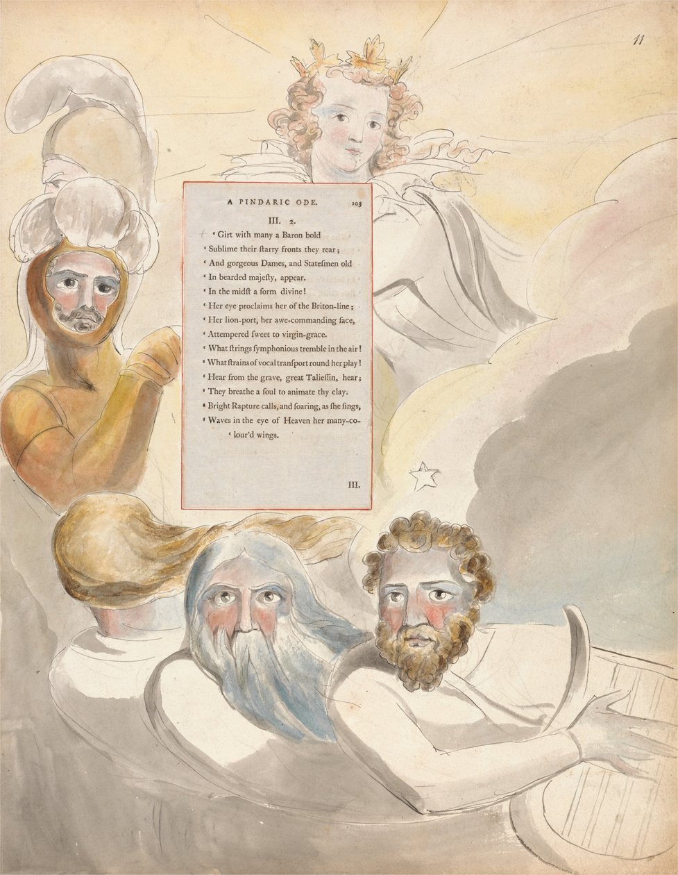 Thomas Greys dikter, Design 63, The Bard. av William Blake