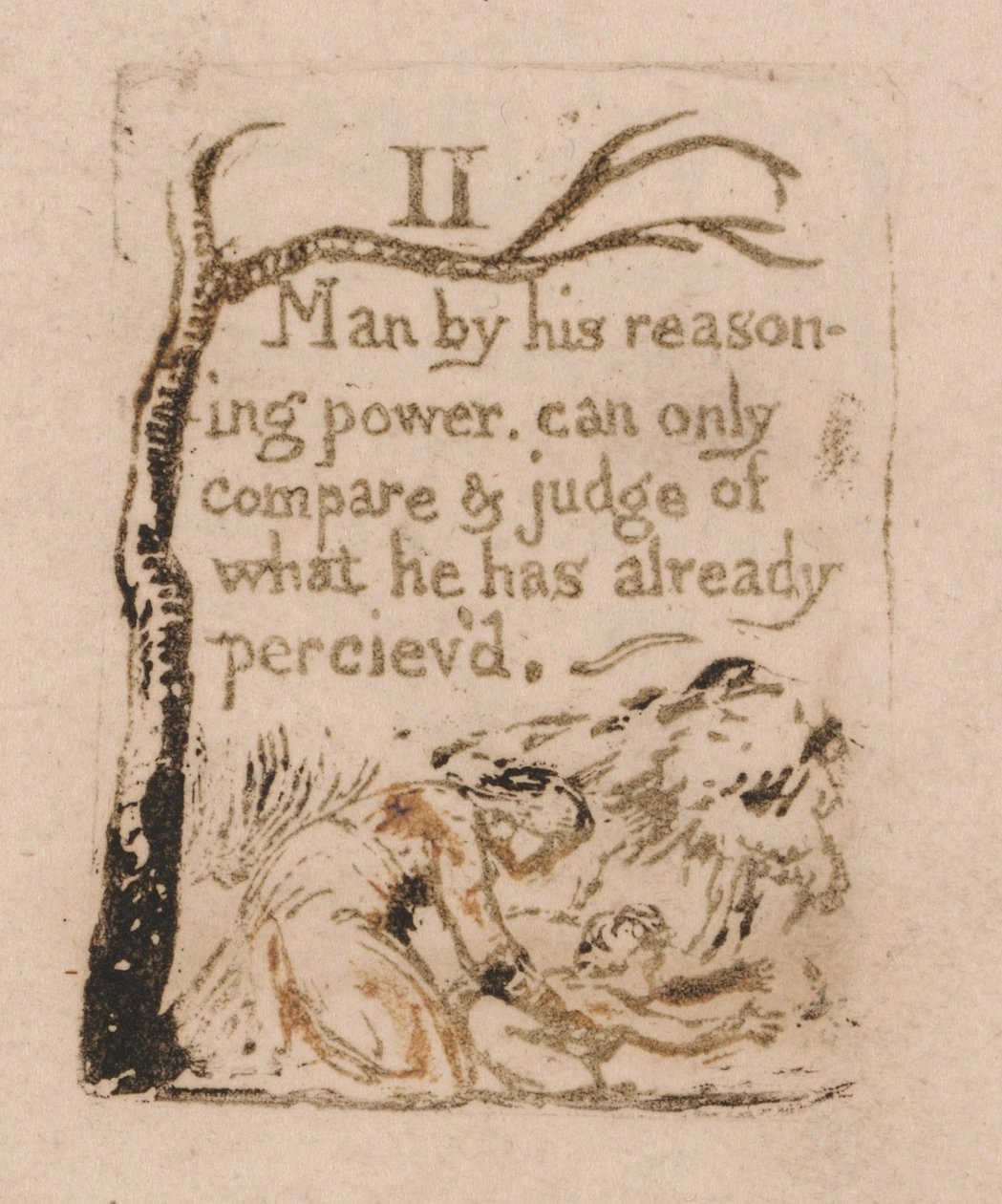 Det finns ingen naturlig religion, platta 4, II Människan genom sin resonemangskraft. . . . (Bentley a5) av William Blake