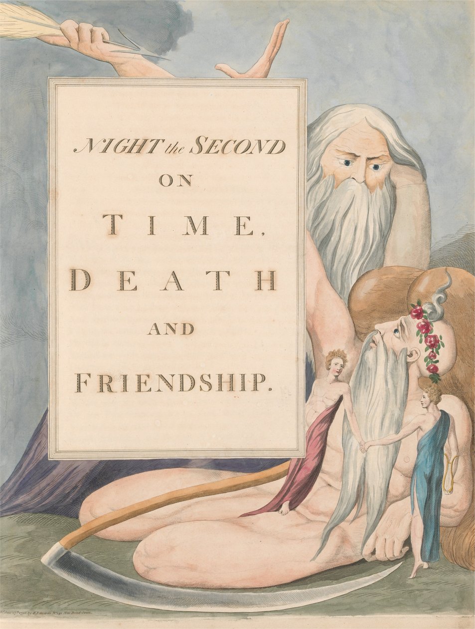 Youngs Night Thoughts, Page 17, Night the Second, on Time, Death and Friendship av William Blake