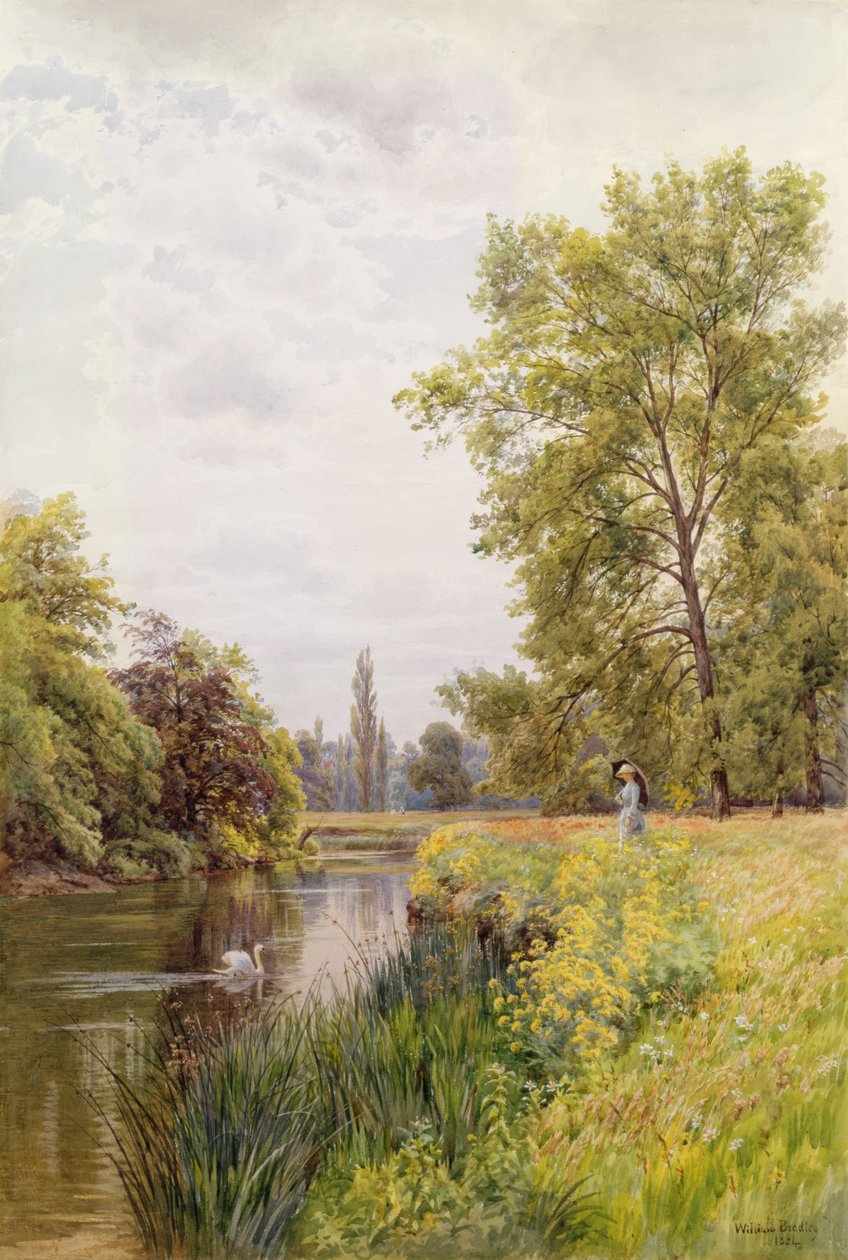 The Thames at Purley, 1884 swed av William Bradley