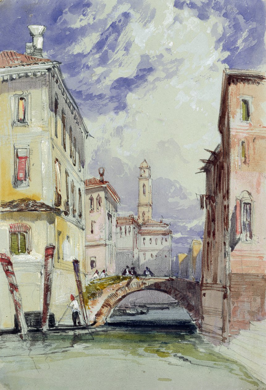 En sidokanal, Venedig, 1892 av William Callow