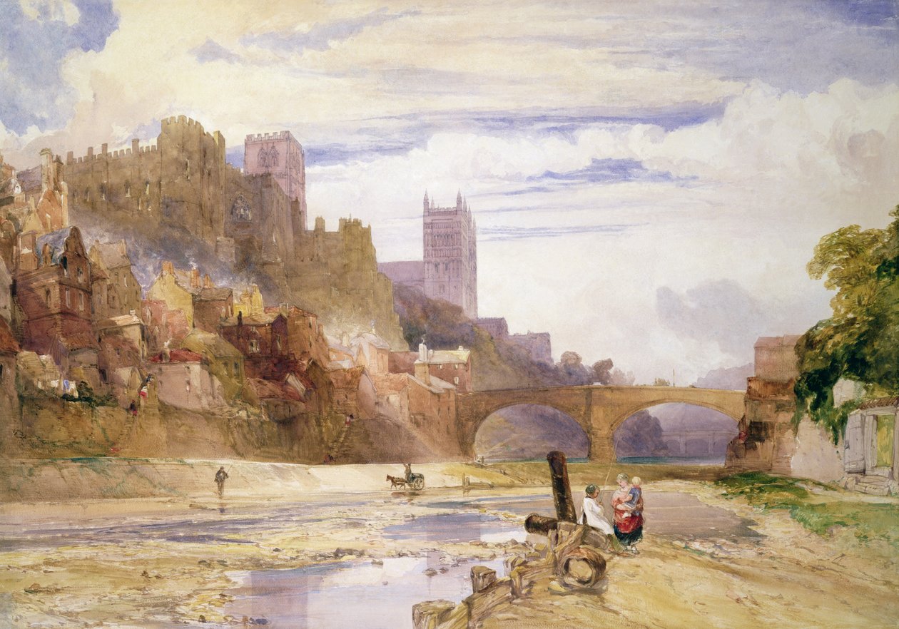 Durham från floden av William Callow