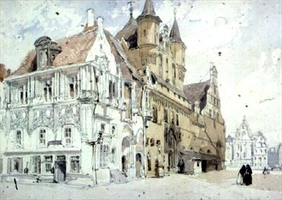 Rådhuset, Malines (wc på papper) av William Callow