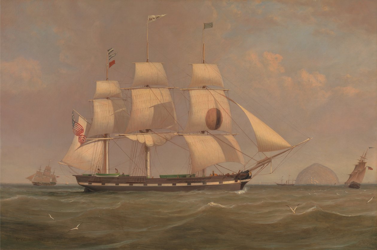 Black Ball Line Packet Ship New York utanför Ailsa Craig av William Clark
