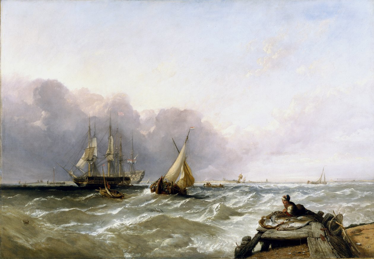 Frakt utanför den holländska kusten, ca 1830 av Clarkson Frederick Stanfield