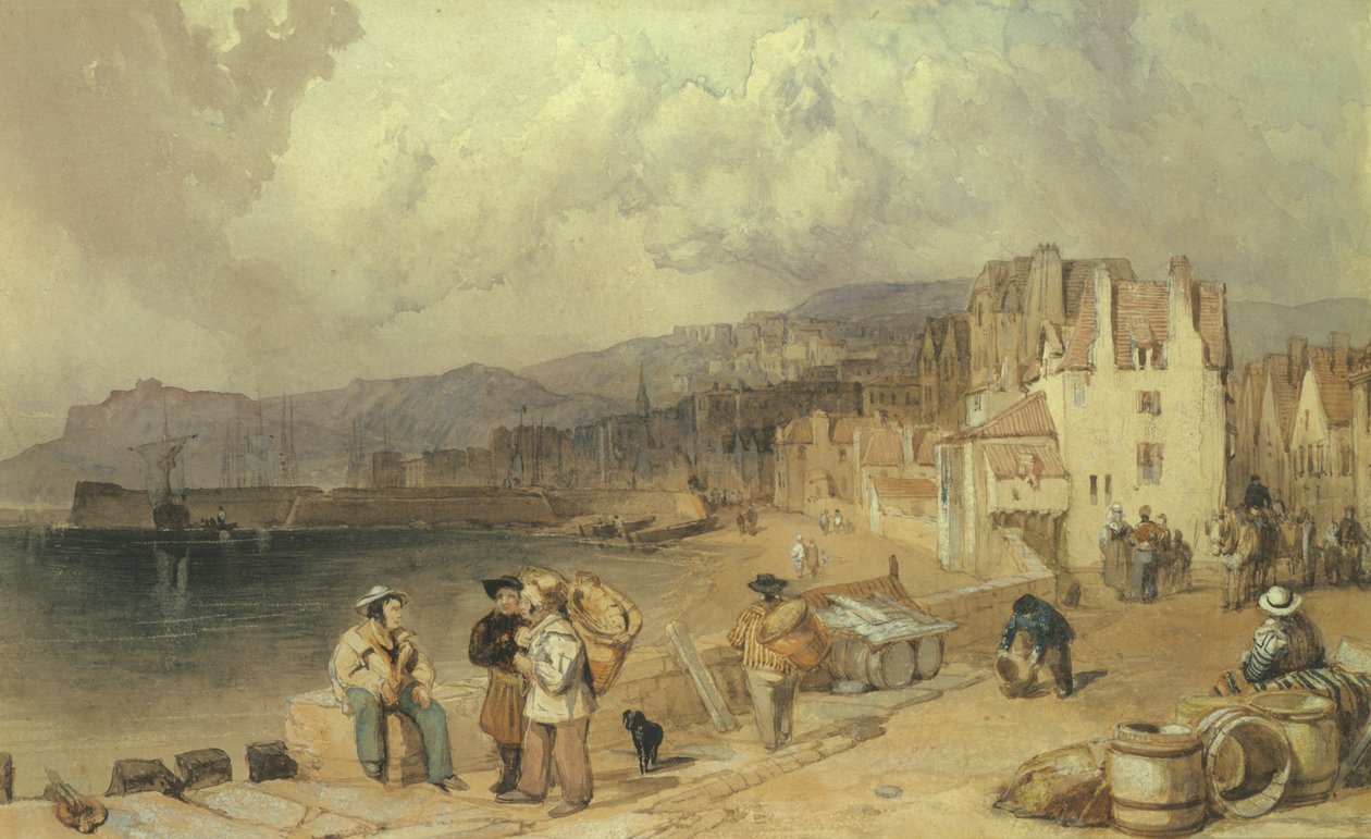 St. Peters Port, Guernsey (wc på papper) av Clarkson Frederick Stanfield
