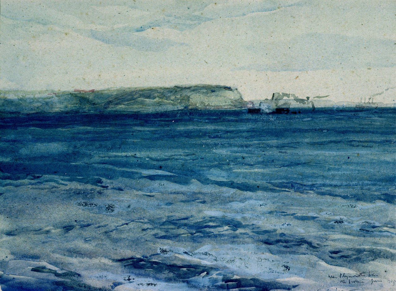 The Blue Waters of Plymouth, 19:e (akvarell) av William Collins