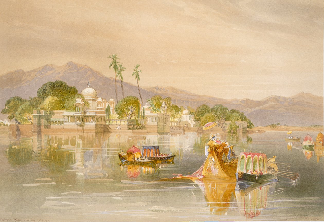 Oodypure, Jugmunder Palace, från "India Ancient and Modern", 1867 av William Crimea Simpson