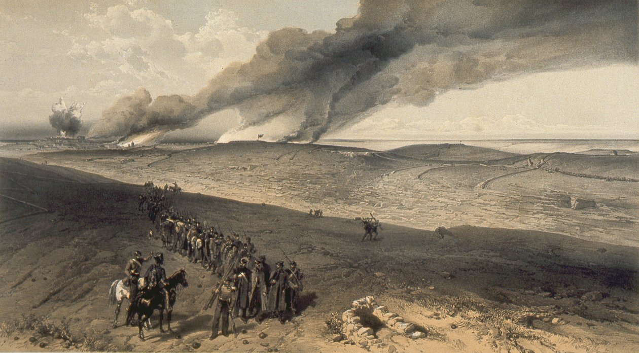 Redan och Advanced Trenches of British Right Attack, 1856 av William Crimea Simpson