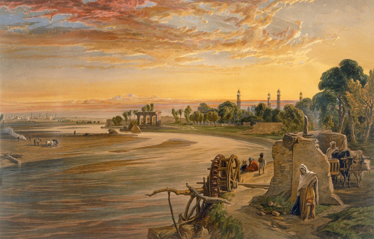 Ravee River, från "India Ancient and Modern", 1867 av William Crimea Simpson