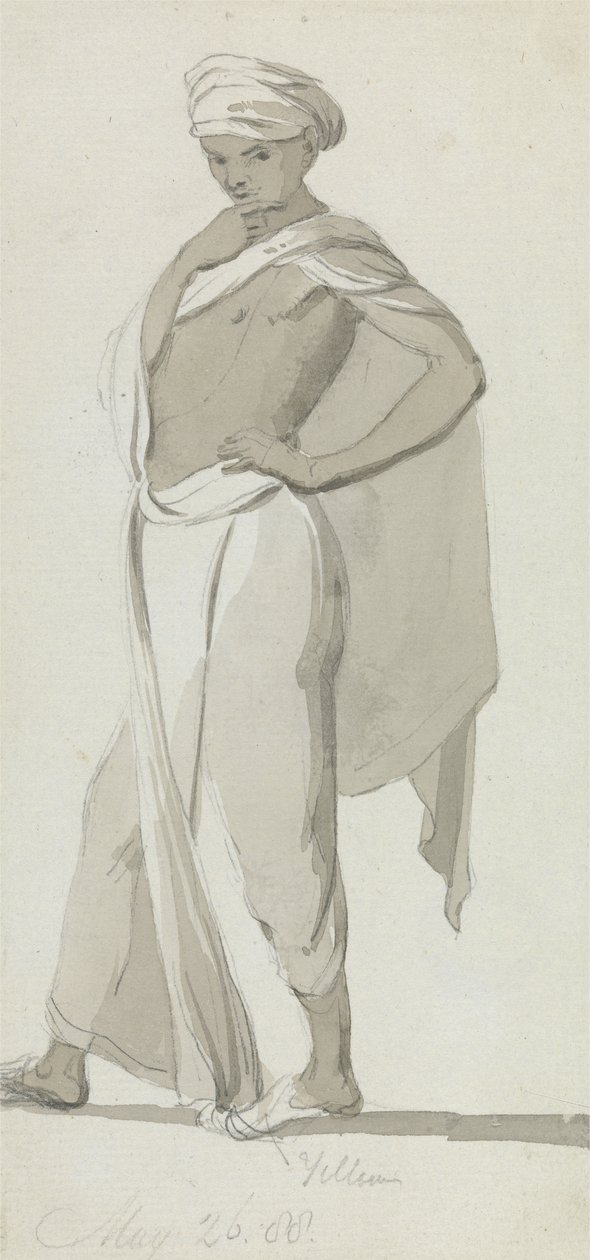 En ung indian, ca 1788 (tvätt över grafit på papper) av William Daniell