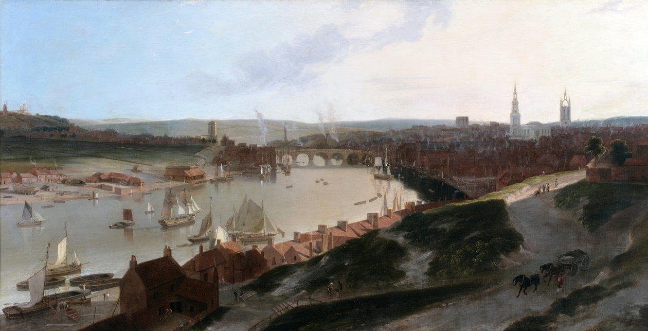 Utsikt över Newcastle upon Tyne, tagen från en väderkvarn öster om St. Ann