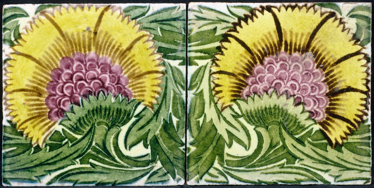 Kakelplattor med design i persisk stil (keramik) av William de Morgan
