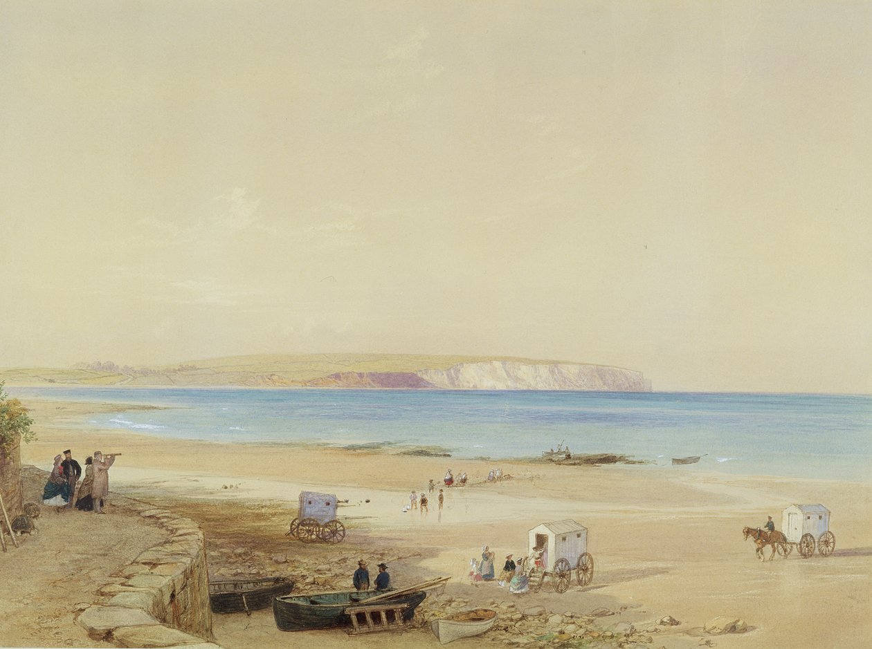 Culver Cliff, Isle of Wight (wc, penna och bläck, kroppsfärg och penna på papper) av William Dyce