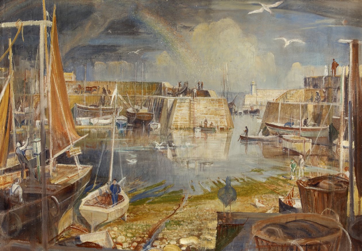 Mevagissey Quay, Cornwall av William Edward Wigley