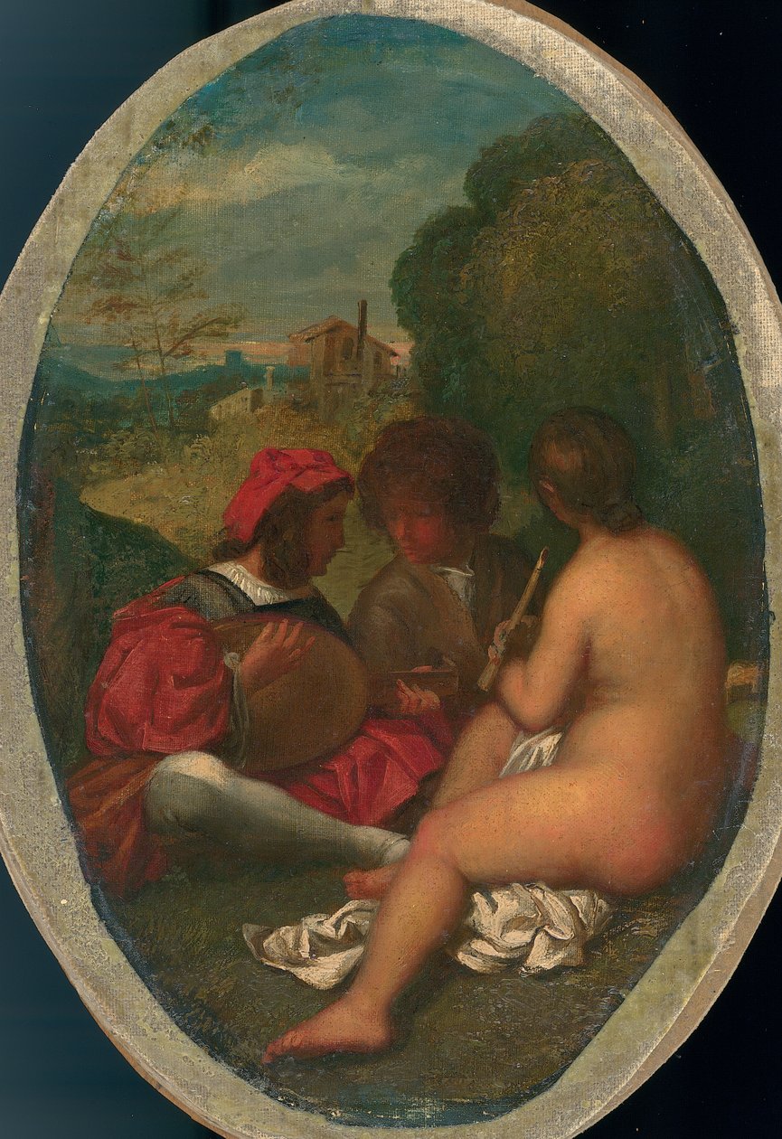Le Concert Champetre, efter Titian (olja på duk nedlagd ombord) (se även 288056) av William Etty