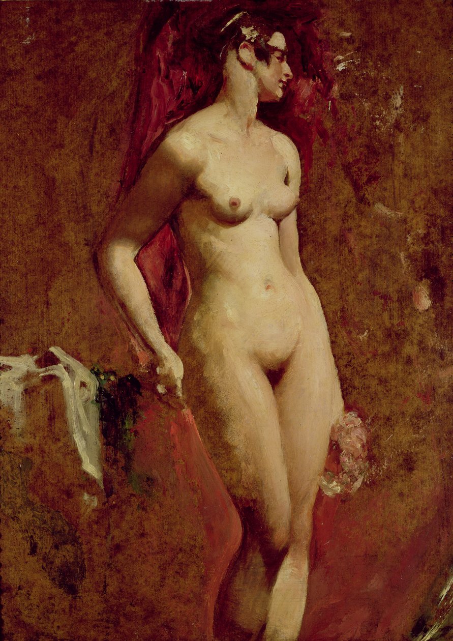 Naken Kvinna Stående av William Etty