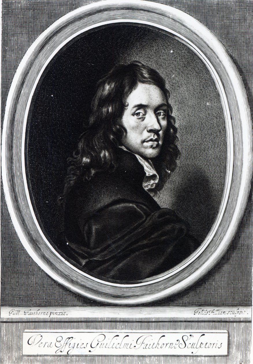 Selvportræt, graveret af John Fillian (fl.1658-80), ca. 1658-70 sverige av William Faithorne