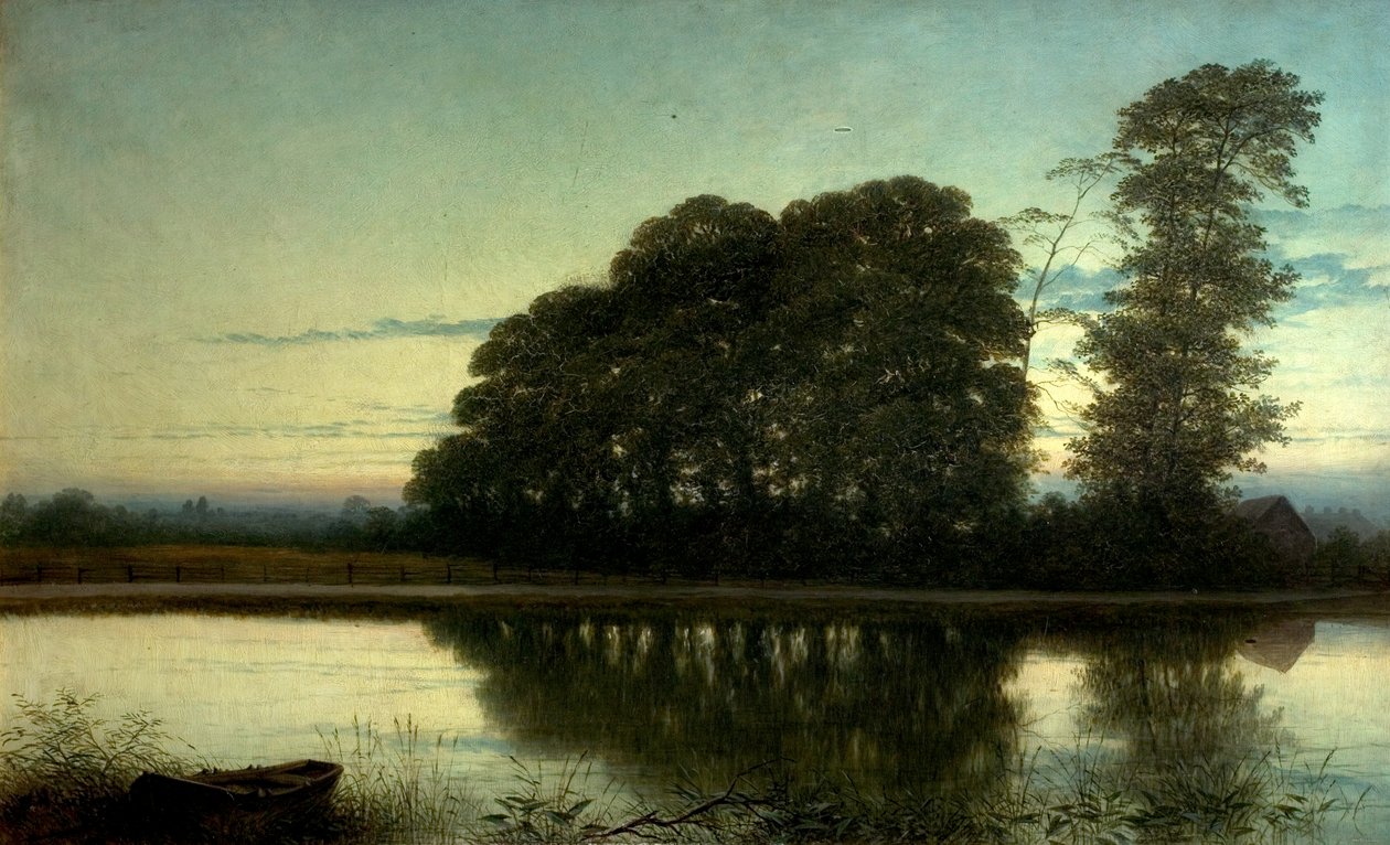 Twilight on the Trent, c.1884 av William Harold Cubley