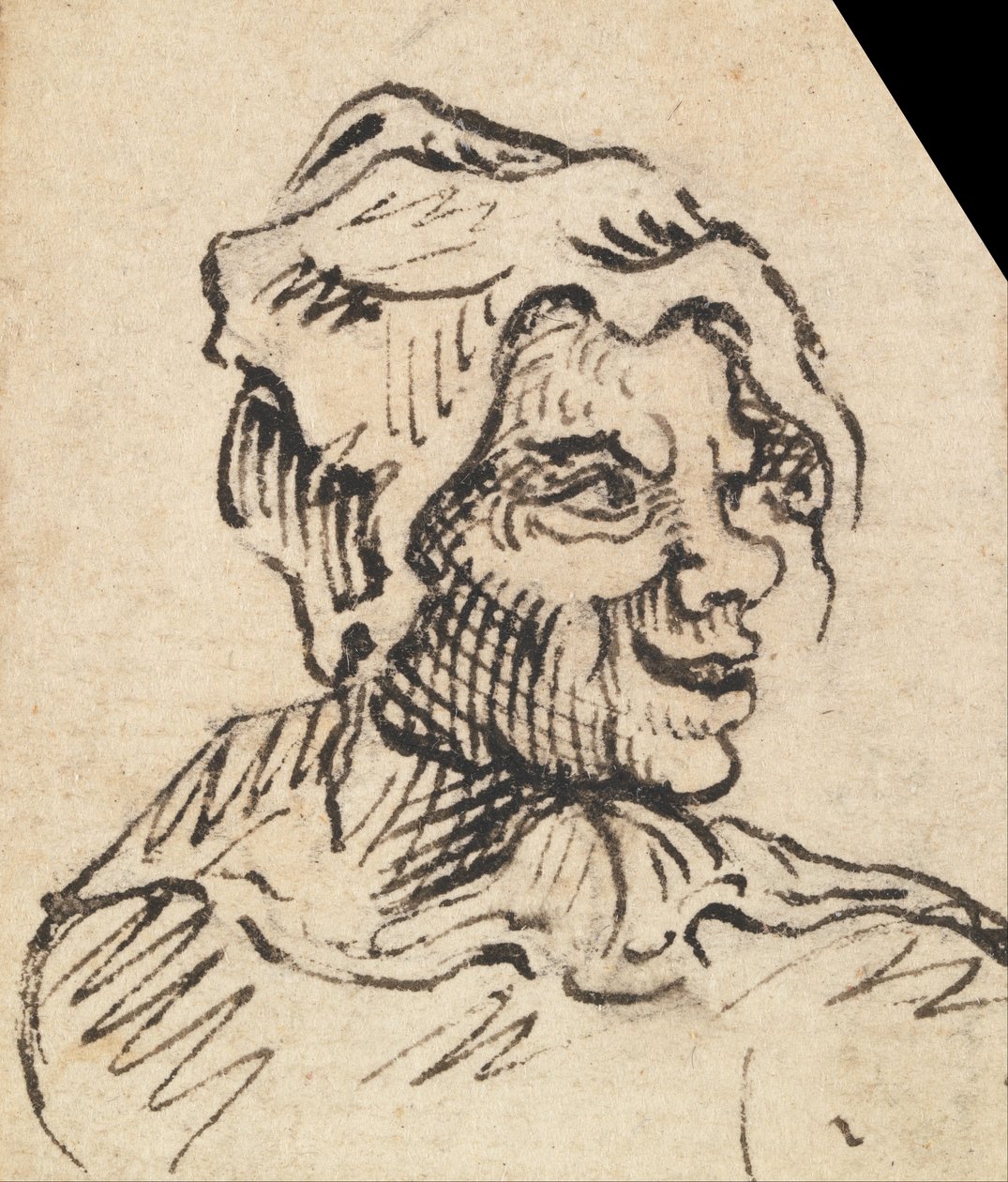 Groteskt kvinnligt huvud av William Hogarth