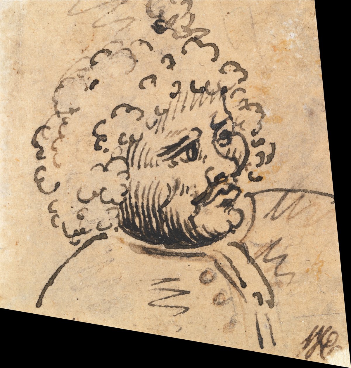 Groteskt kvinnligt huvud av William Hogarth