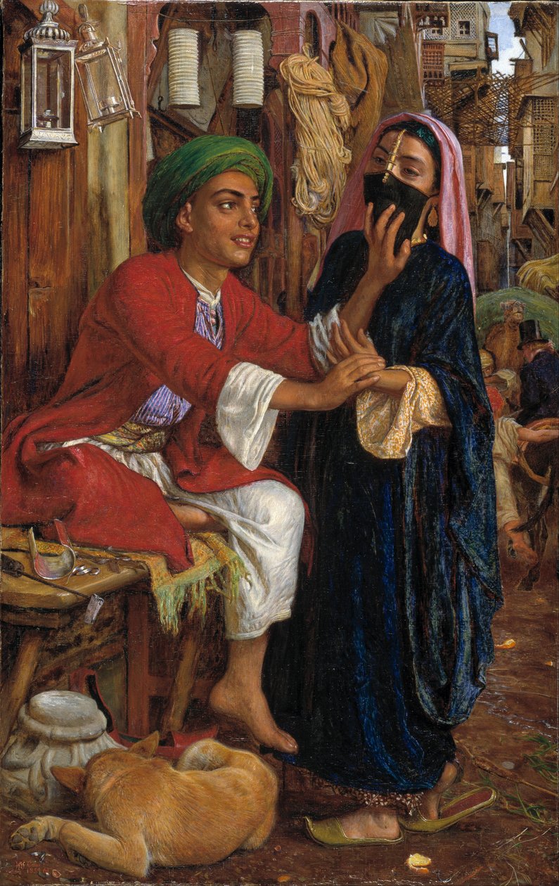 The Lantern Makers Courtship, A Street Scene i Kairo av William Holman Hunt