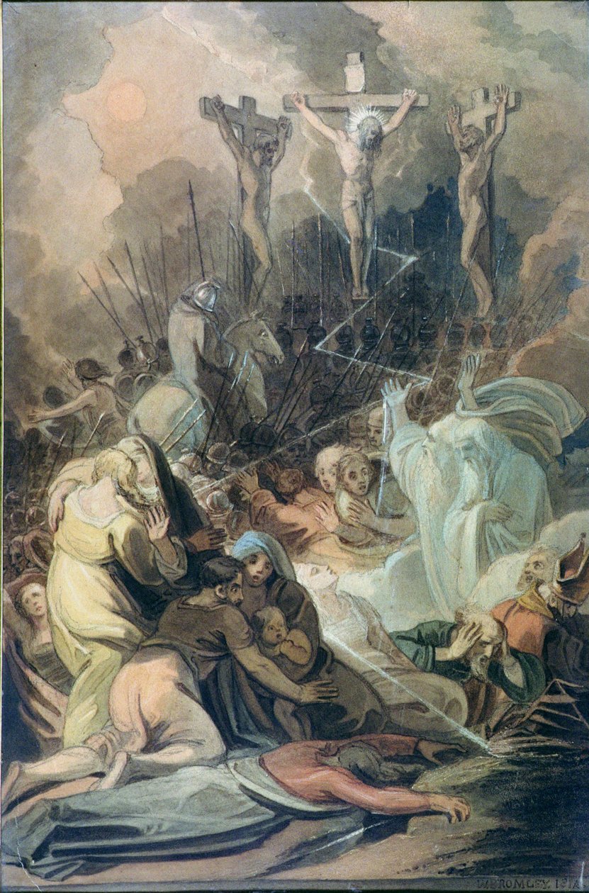 Korsfästelsen (akvarell) av William I Bromley