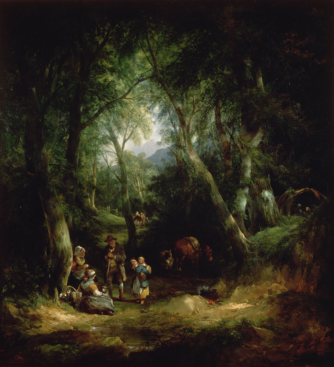 Gypsy Campment i New Forest, 1800-tallets svenske av William Joseph Shayer