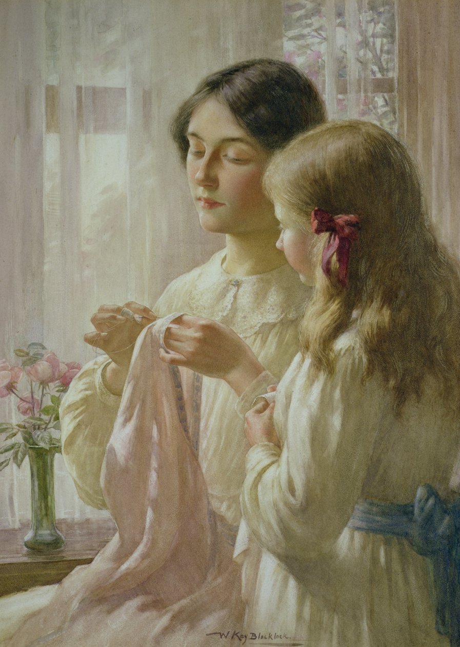Lektionen (wc och kroppsfärg på papper) av William Kay Blacklock