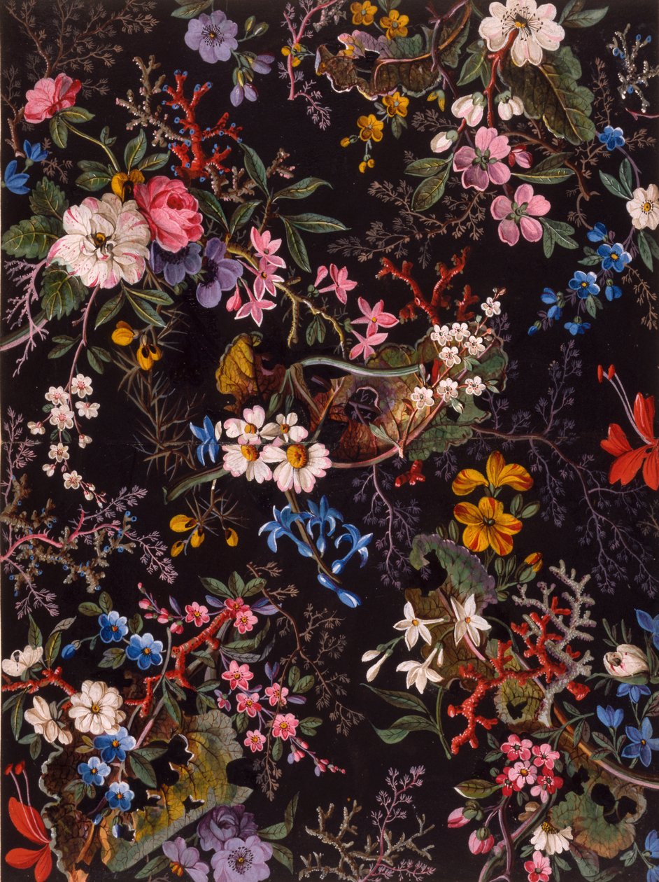 Textildesign, ca 1788-92 (wc på papper) av William Kilburn