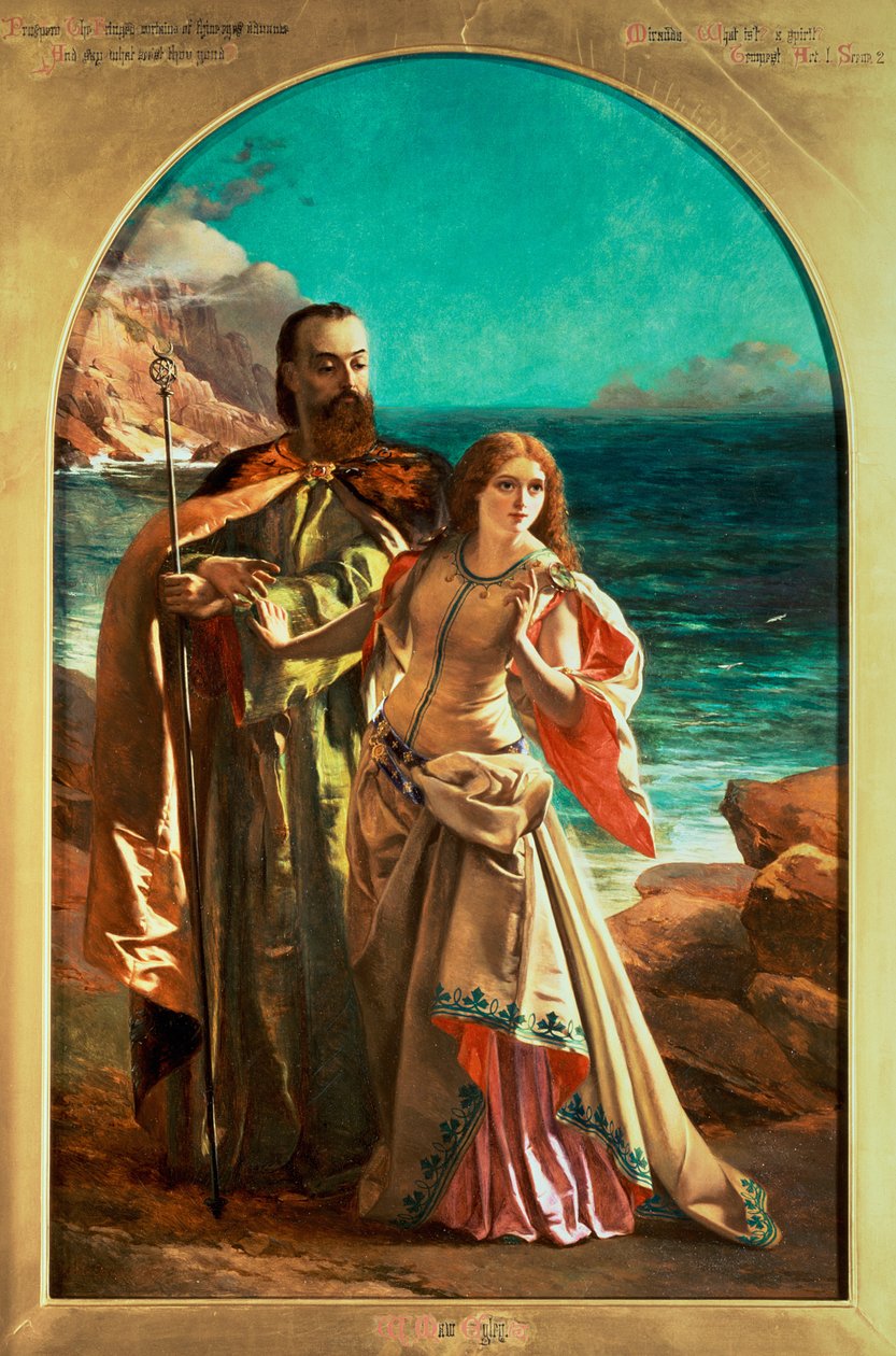 Prospero og Miranda, ca. 1850 swed av William Maw Egley