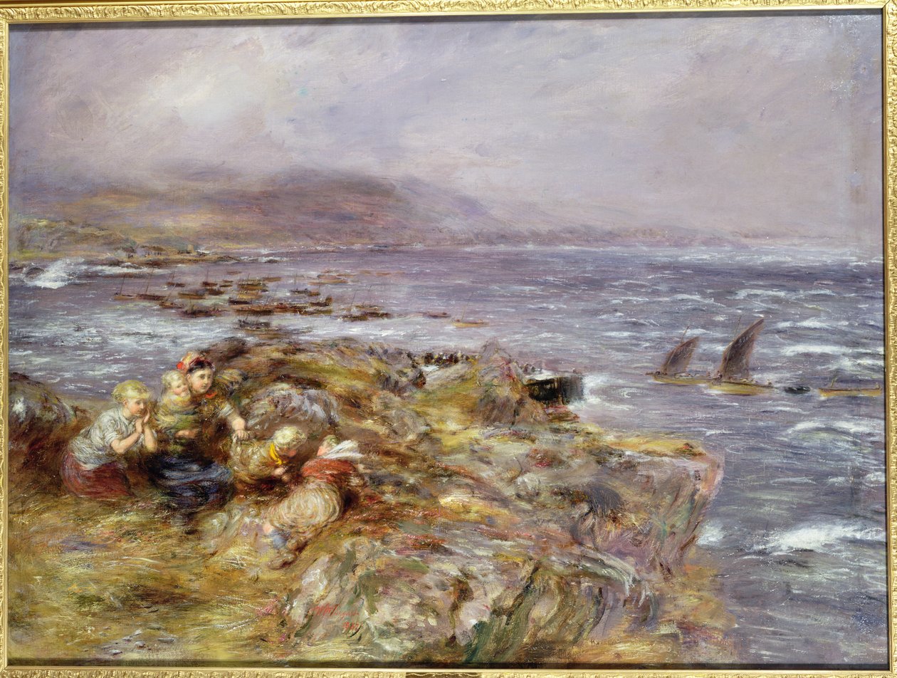 Att springa för att hitta ett skydd av William McTaggart