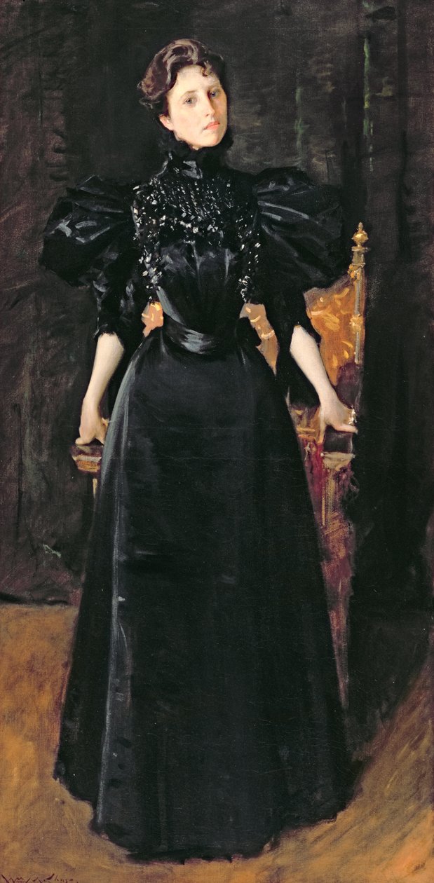 Portrait of a Lady in Black, c.1895  av William Merritt Chase