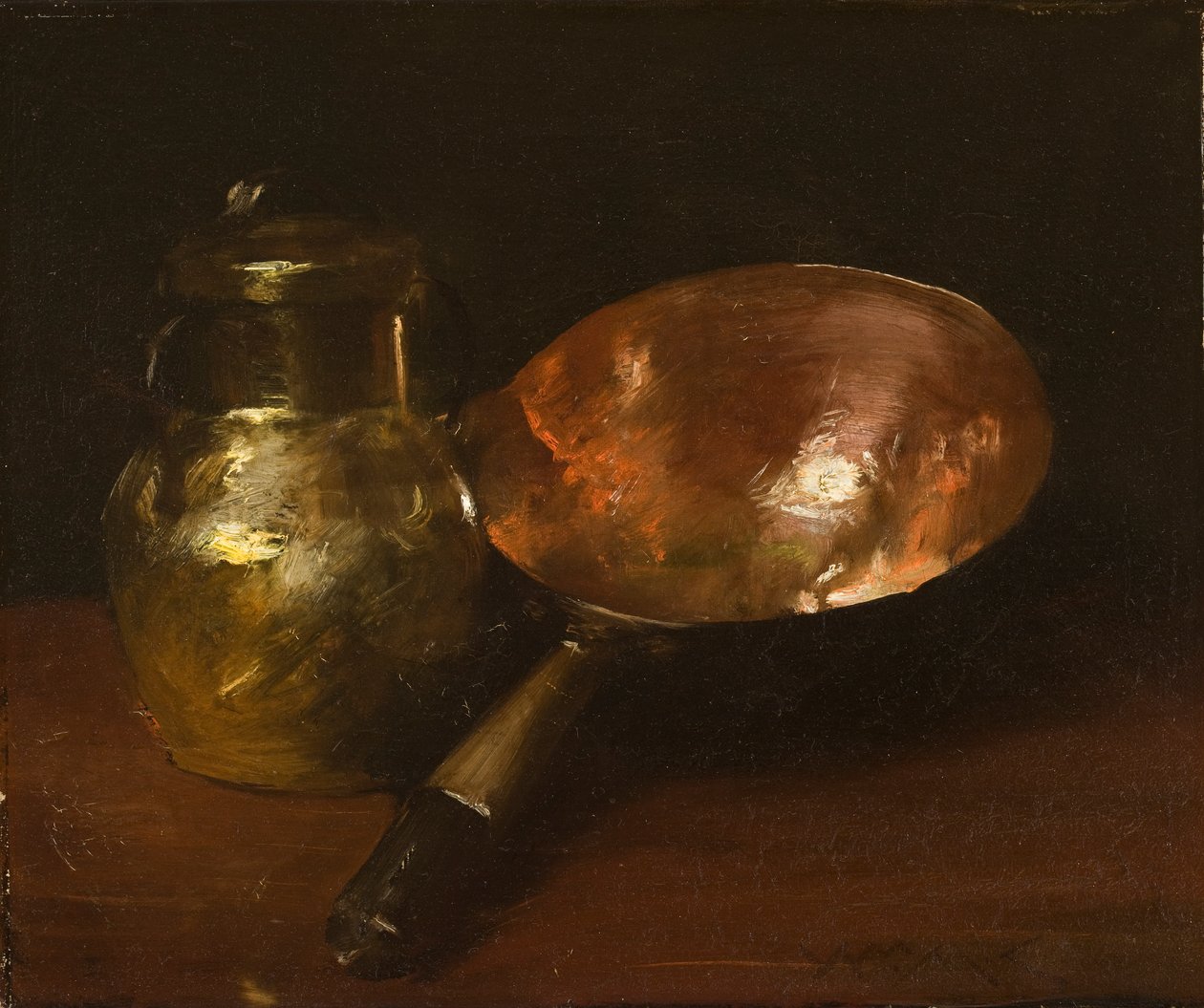 Stilleben i koppar, 1890-93 av William Merritt Chase