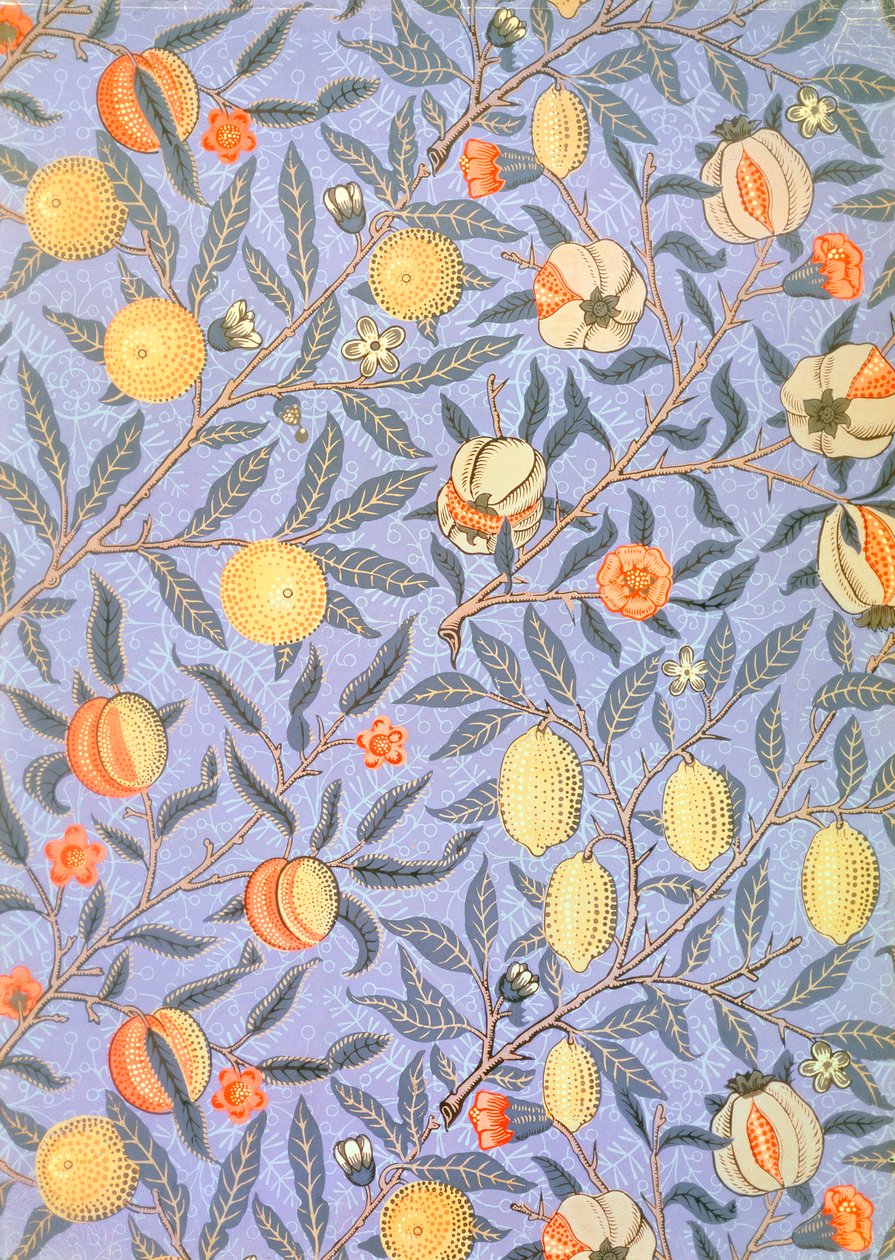 Tapetmönster "Blue Fruit" eller "Pomegranate", 1866 av William Morris