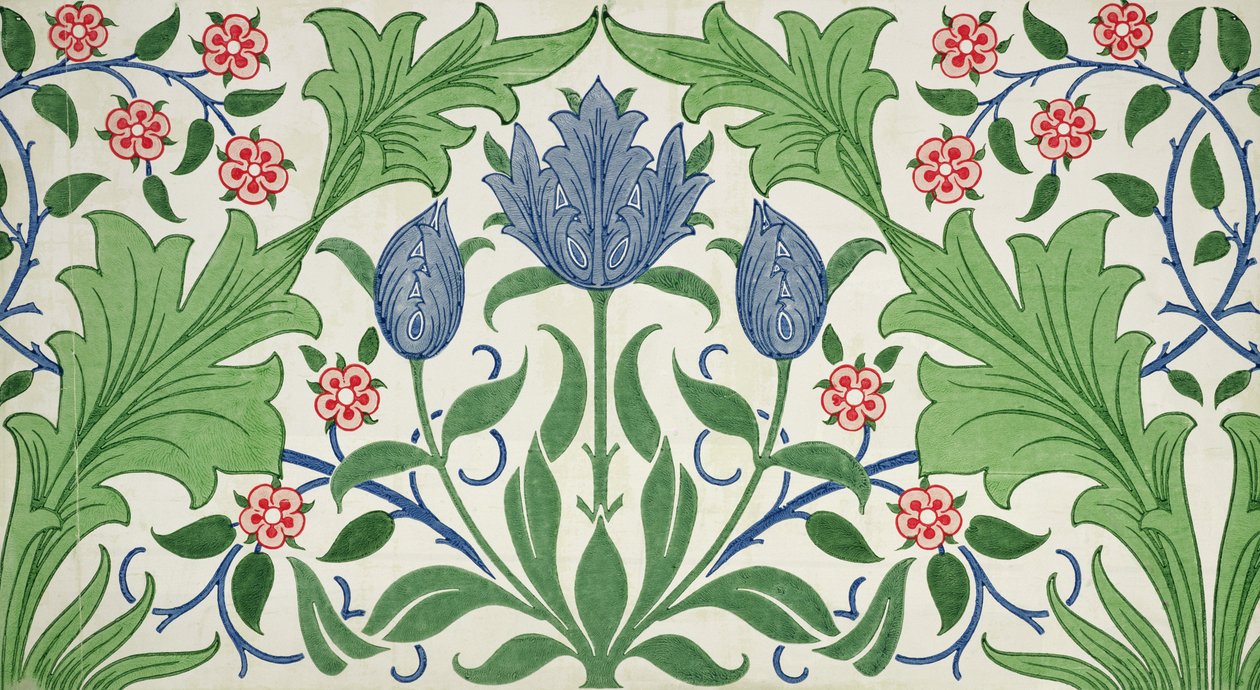 Blommig tapetdesign av William Morris