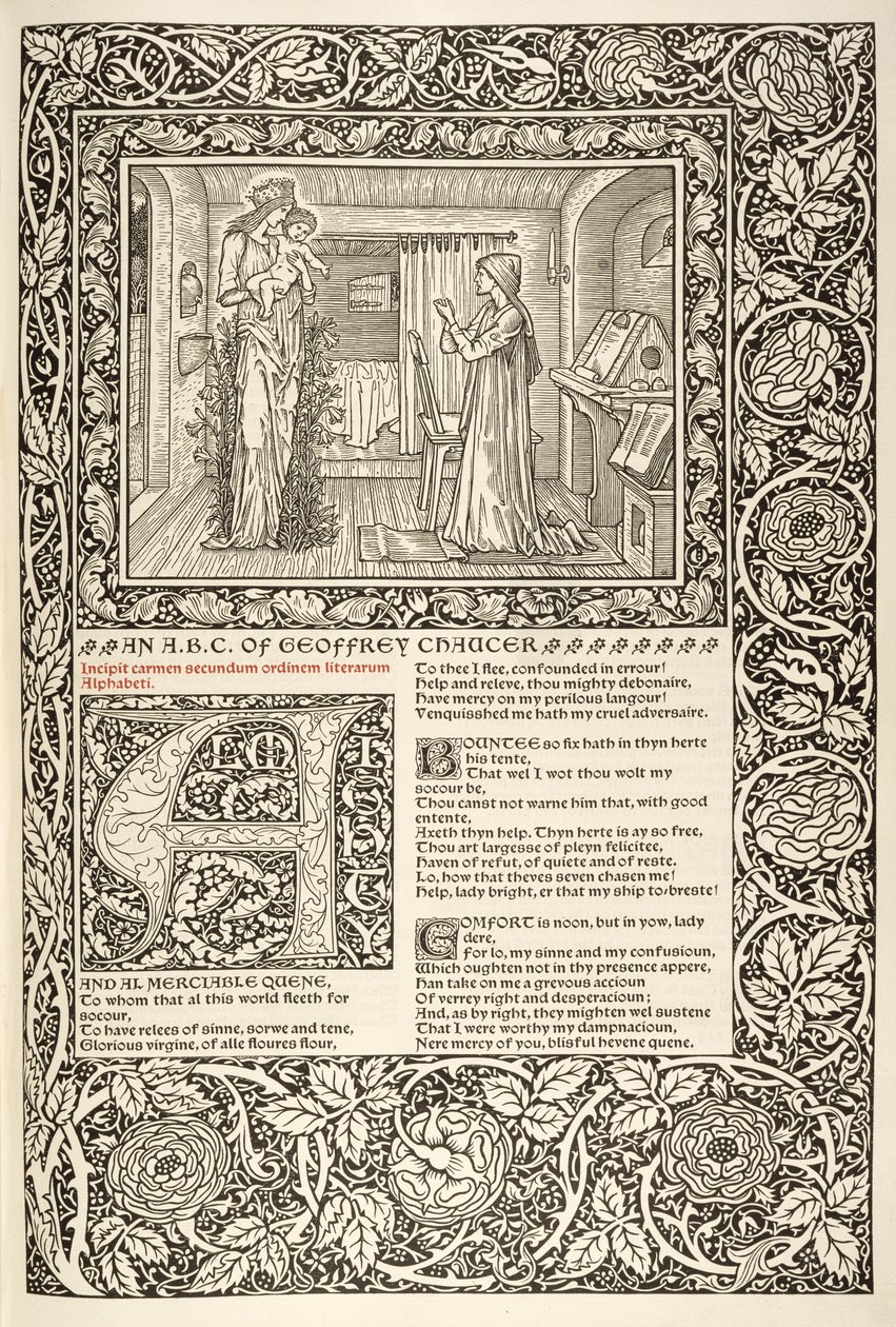 Kelmscott Chaucer, utgiven 1896 av Kelmscott Press. av William Morris