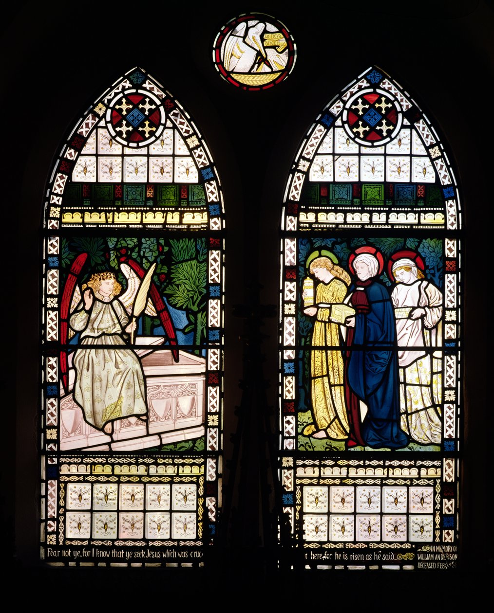 The Three Maries at the Sepulchre, 1862 (målat glas) av William Morris