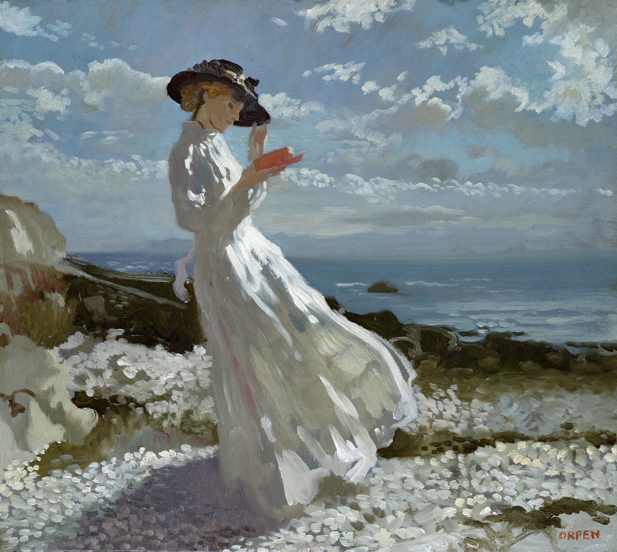 Grace läsning på Howth Bay av William Orpen