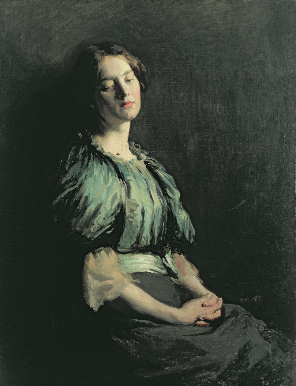 Porträtt av en flicka som bär en grön klänning, 1899 av William Orpen