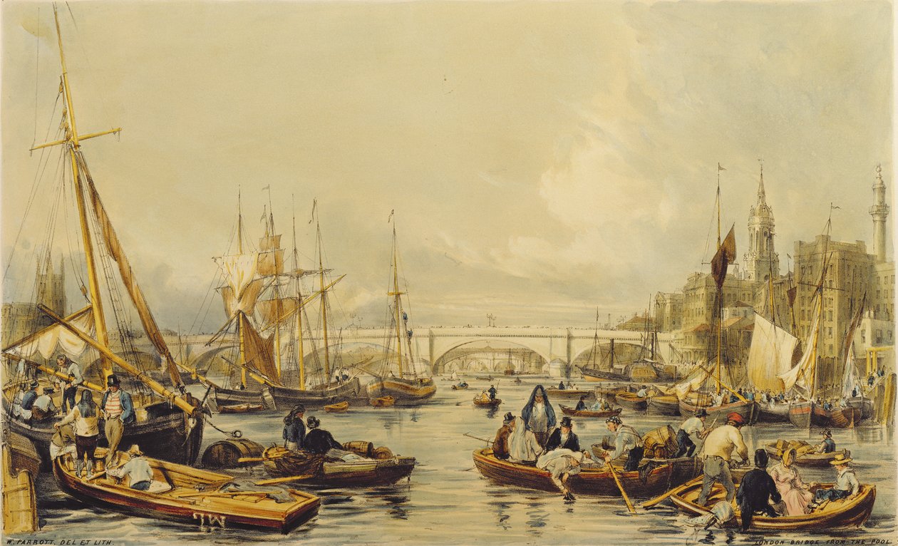 Pool som ser mot London Bridge av William Parrott