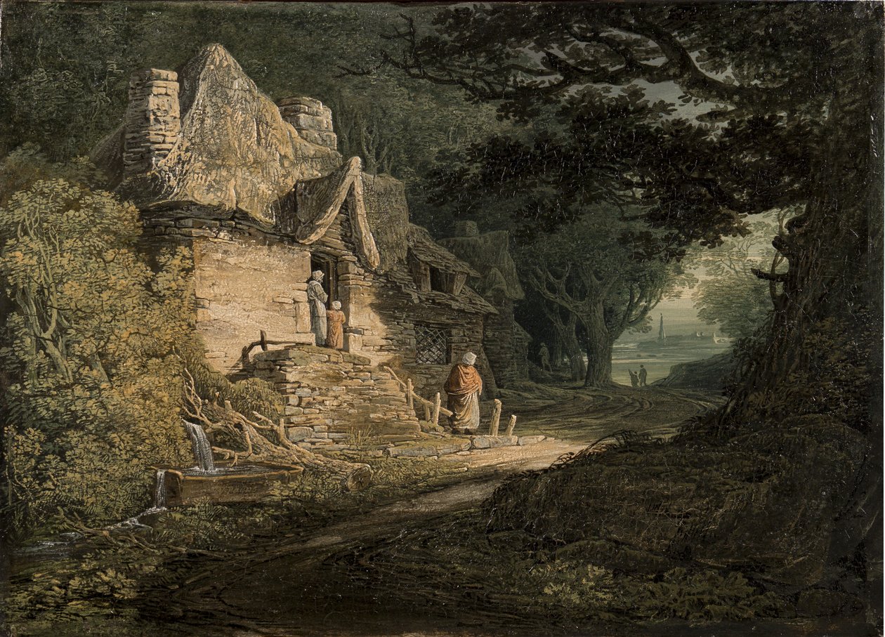 En stuga vid en skogsstig, 1797 av William Payne