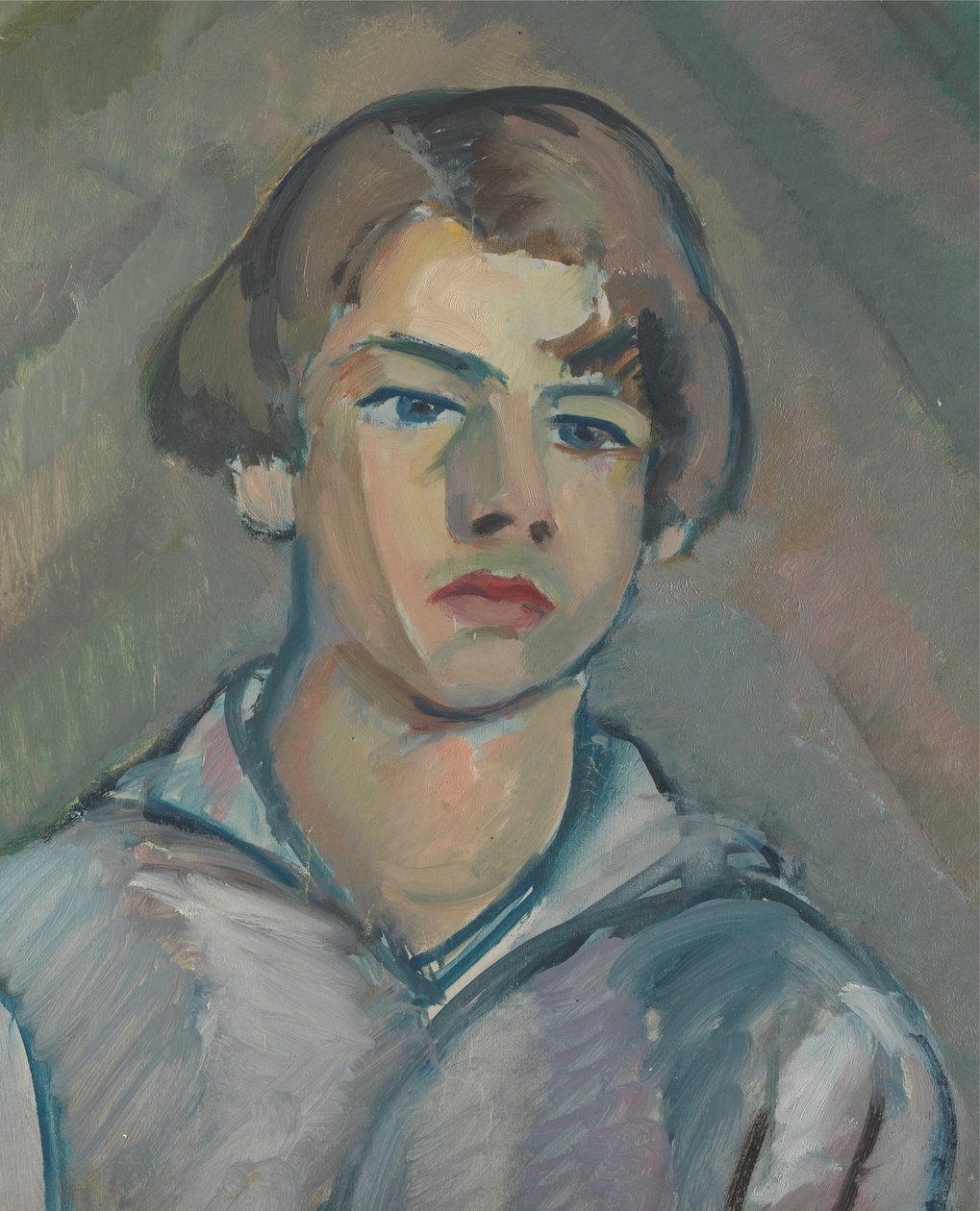 Porträtt av en ung man med långt hår av William Peploe