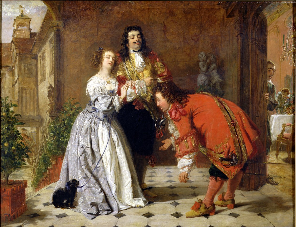 Scen från Molieres "Den blivande gentlemannen", 1848 av William Powell Frith