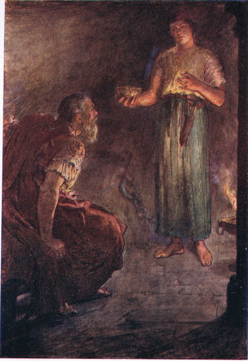 Philopoemen in prison, från Plutarch Lives publicerad av T C & E C Jack Ltd, 1920-talet av William Rainey