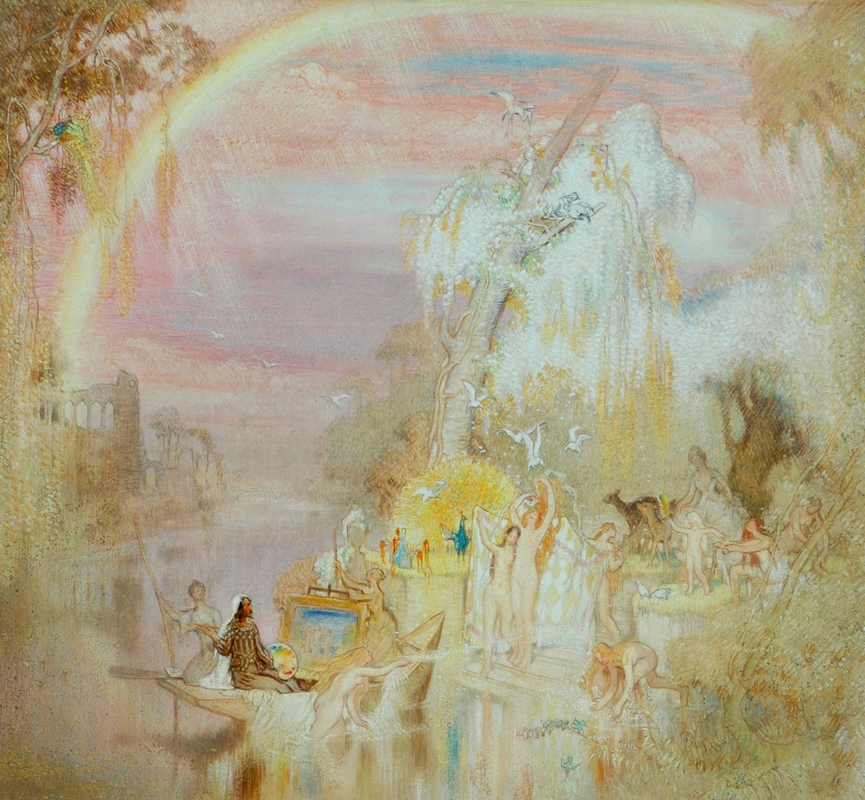 Konstnärens dröm, 1920 (olja på papper) av William Shackleton