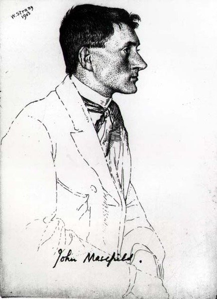 John Masefield (1878-1967) (bläck på papper) av William Strang