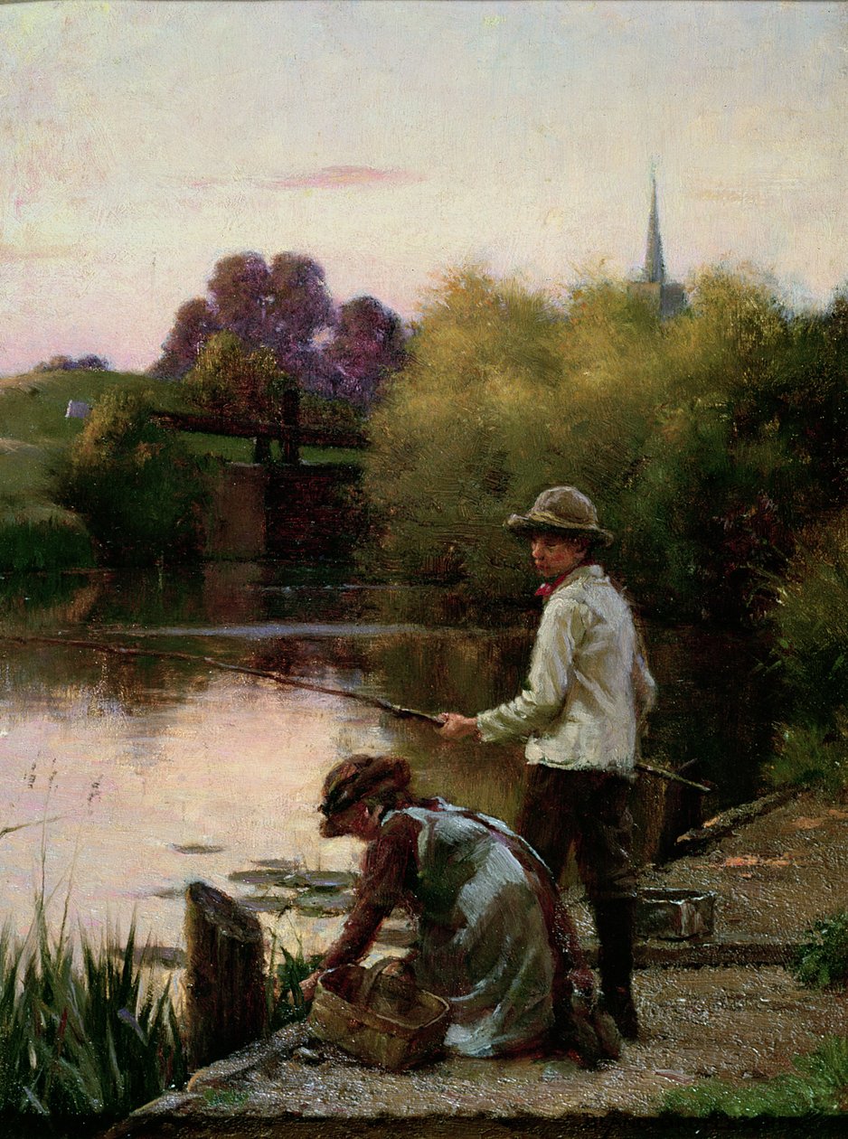 A Bit of a Tangle, River Severn Lock, Nr. Worcester av William Teulon Blandford Fletcher