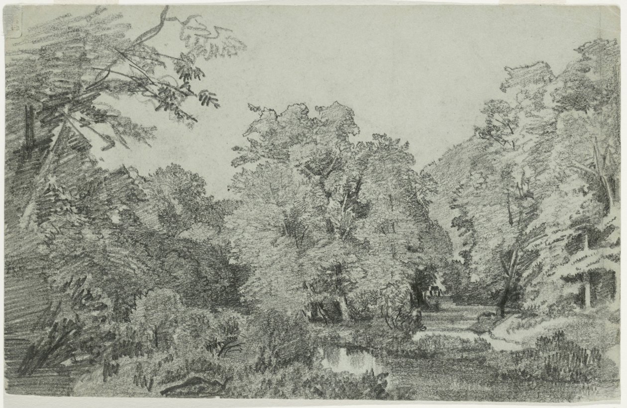 Skogsscen med bäck av William Trost Richards