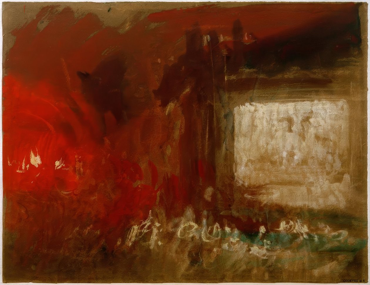En studie av eldljus (Venedig?) av Joseph Mallord William Turner